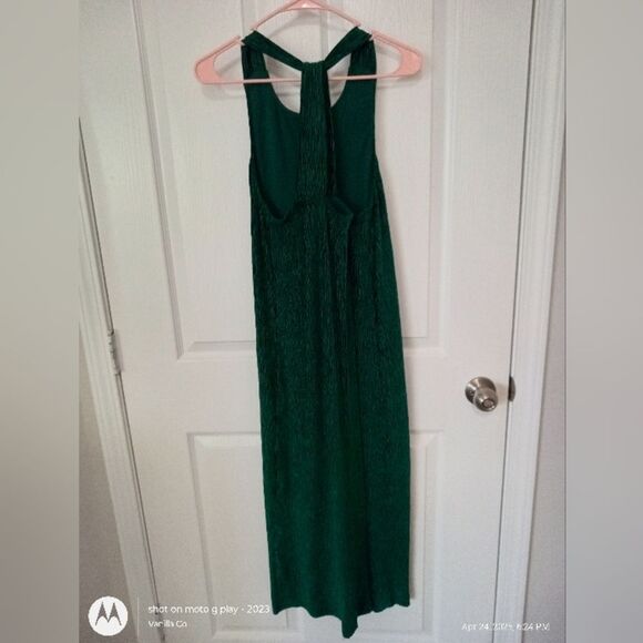 NWOT Anthropologie Maeve Adrienne Twist Back Velvet Midi Dress Green Size Small - Picture 4 of 10